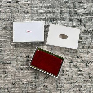 Abas Red Faux Alligator Clutch